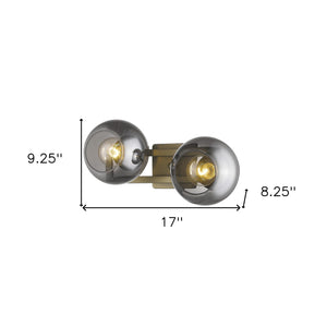 Homeroots Lunette 2-light Aged Brass Sconce   398789