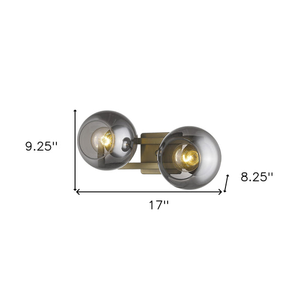 Homeroots Lunette 2-light Aged Brass Sconce   398789