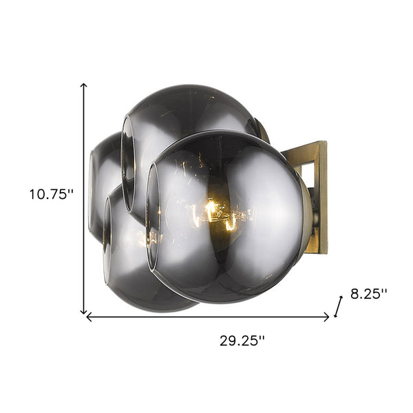 Homeroots Lunette 4-light Aged Brass Sconce   398790