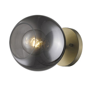 Homeroots Gold And Smoked Glass Wall Light   398791