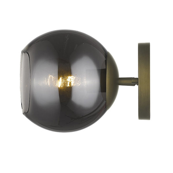 Homeroots Gold And Smoked Glass Wall Light   398791