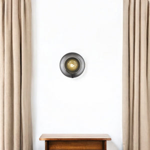 HomeRoots Gold Smoked Glass Wall Light - Elegant Ambient Glow for Modern & Vintage Spaces, Ideal for Hallways 398791