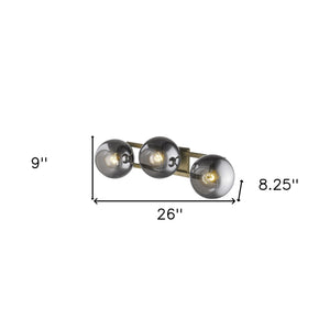 Homeroots Lunette 3-light Aged Brass Sconce   398792