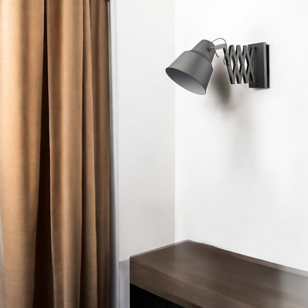 HomeRoots Plexus Industrial-Style 1-Light Sconce with Adjustable Accordion Arm for Versatile Home Lighting 398795