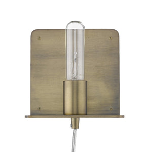 Homeroots Petite Dull Gold Shelf Wall Light   398796