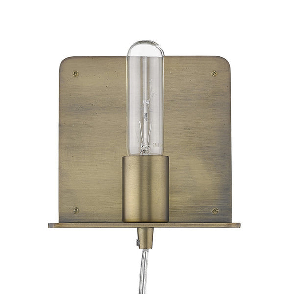 Homeroots Petite Dull Gold Shelf Wall Light   398796