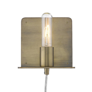 Homeroots Petite Dull Gold Shelf Wall Light   398796
