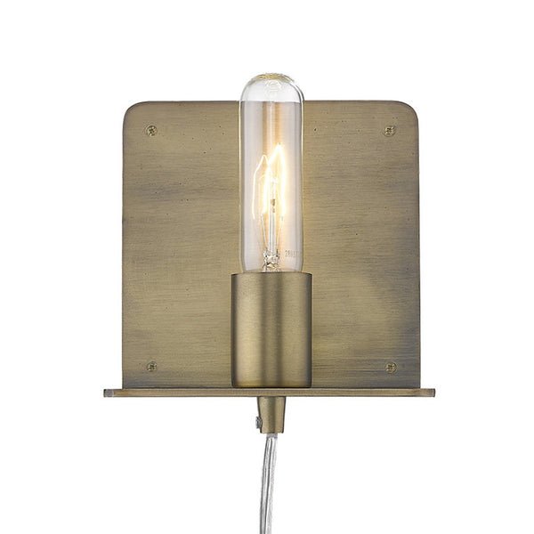Homeroots Petite Dull Gold Shelf Wall Light   398796