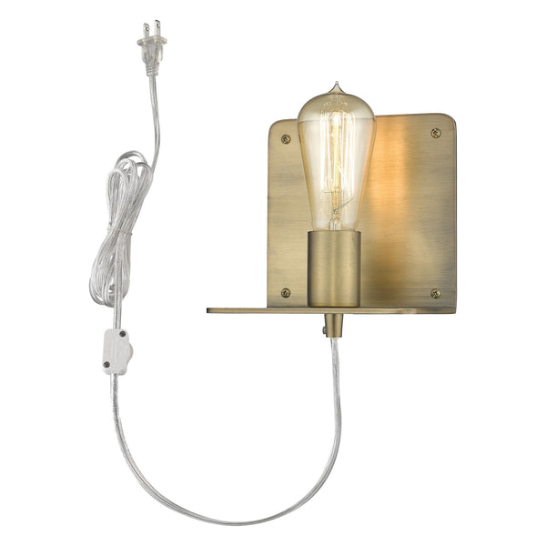 Homeroots Petite Dull Gold Shelf Wall Light   398796