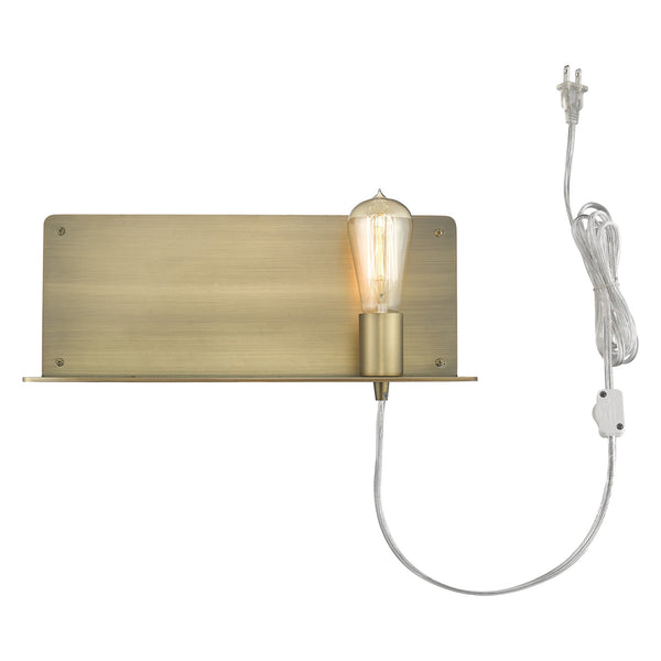 Homeroots Dull Gold Shelf Wall Light   398797