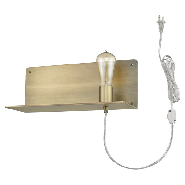 Homeroots Dull Gold Shelf Wall Light   398797