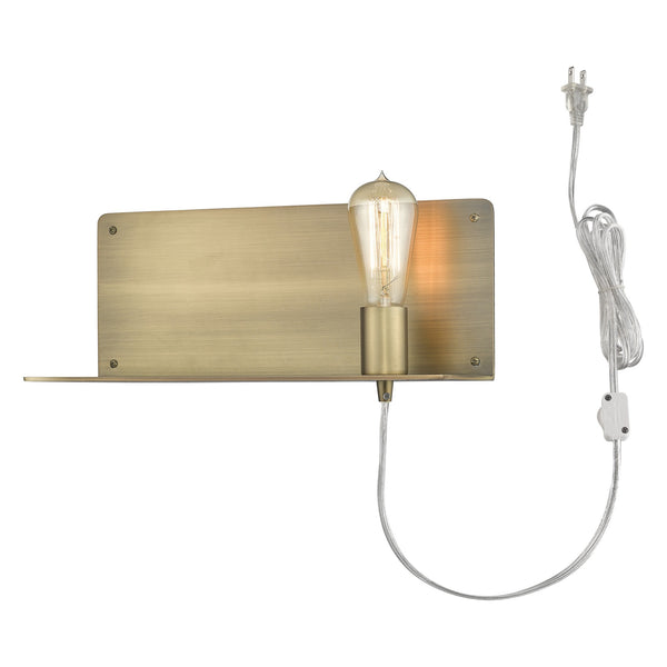 Homeroots Dull Gold Shelf Wall Light   398797