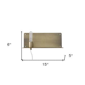 Homeroots Xl Dull Gold Shelf Wall Light   398798