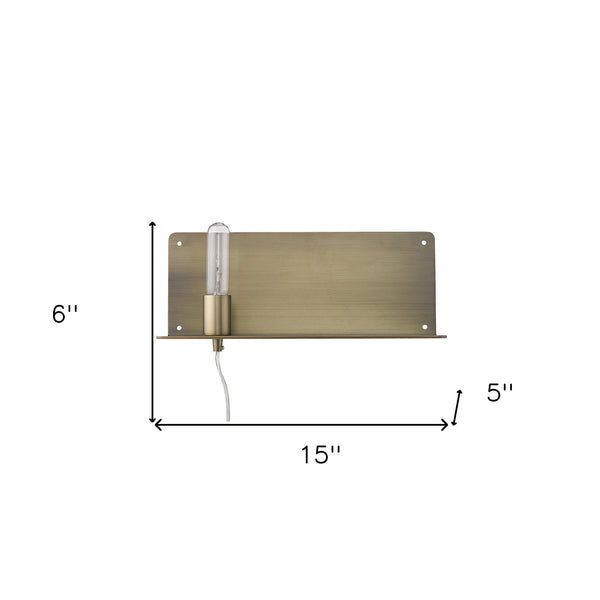Homeroots Xl Dull Gold Shelf Wall Light   398798