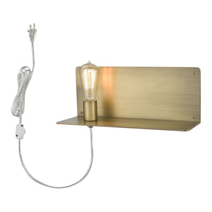 Homeroots Xl Dull Gold Shelf Wall Light   398798