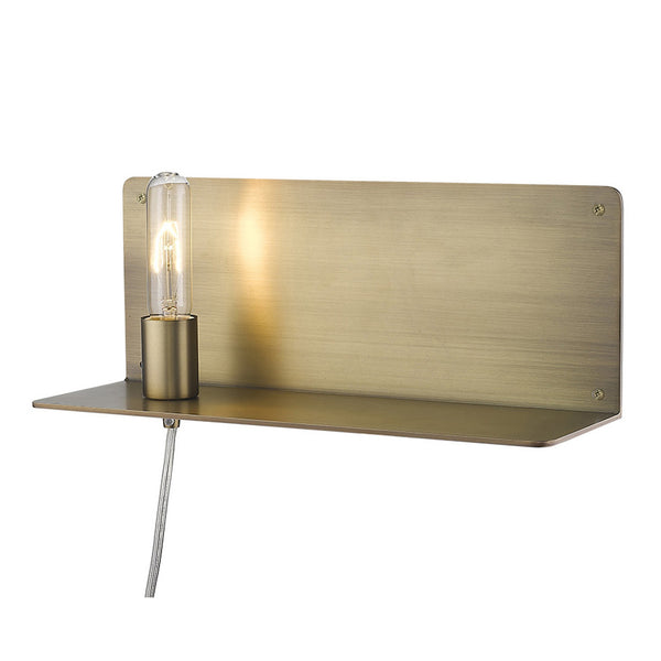 Homeroots Xl Dull Gold Shelf Wall Light   398798