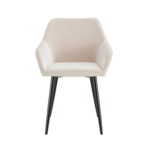 English Elm Leisure Velvet Accent Arm Chairs Set Of 2 - Modern Ergonomic Design With Sturdy Black Metal Legs W370P203682