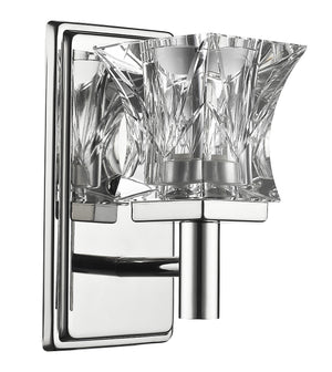 Homeroots Arabella 1-light Polished Nickel Sconce With Pressed Crystal Shade   398800