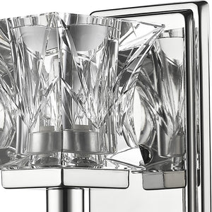 Homeroots Arabella 1-light Polished Nickel Sconce With Pressed Crystal Shade   398800