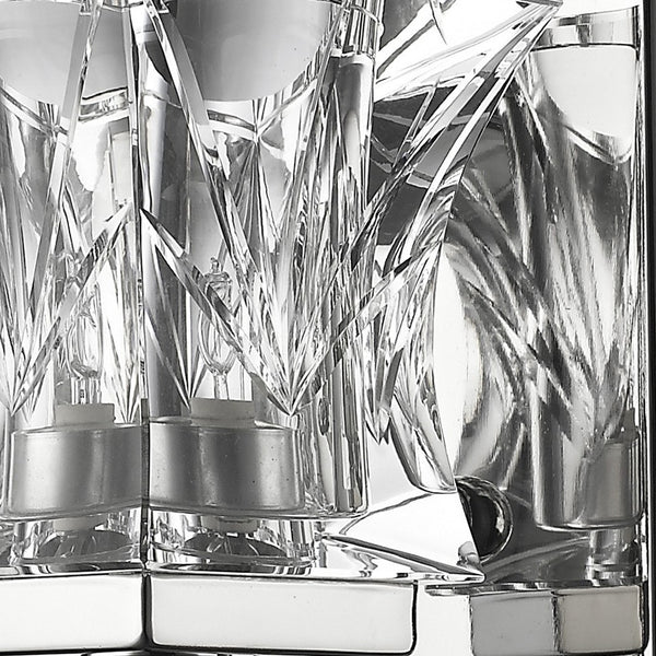 Homeroots Arabella 1-light Polished Nickel Sconce With Pressed Crystal Shade   398800