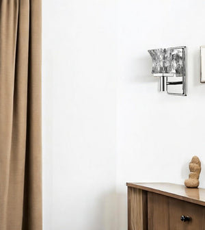 HomeRoots Arabella 1-Light Polished Nickel Sconce – Elegant K9 Crystal Shade for Modern & Classic Spaces 398800
