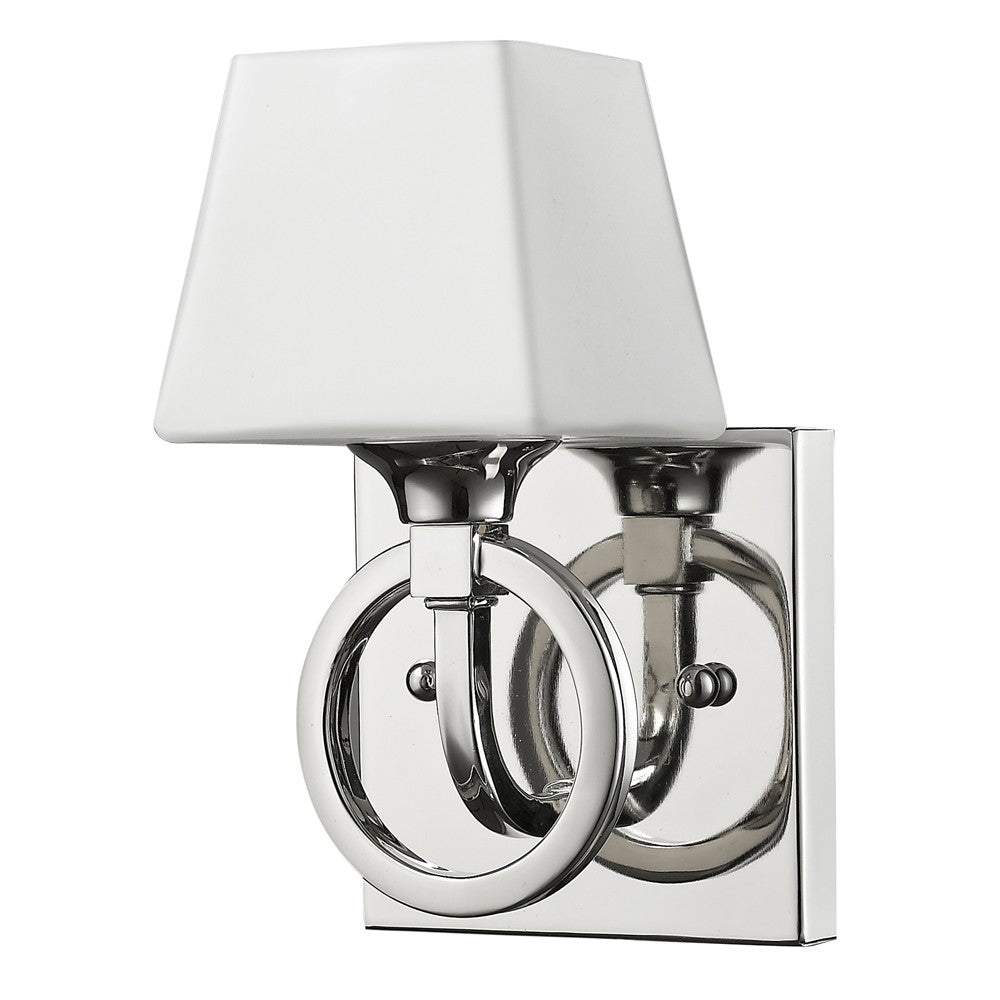 Homeroots Silver Metal Wall Light With Frosted Glass Shade   398802