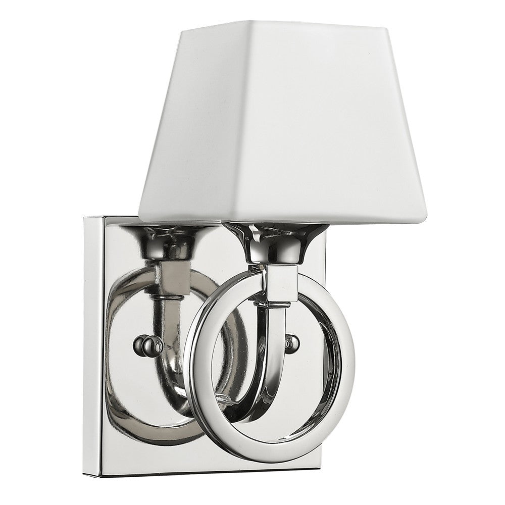 Homeroots Silver Metal Wall Light With Frosted Glass Shade   398802