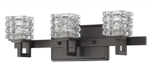 Homeroots Coralie 3-light Oil-rubbed Bronze Sconce With Pressed Crystal Shades   398807
