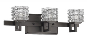 Homeroots Coralie 3-light Oil-rubbed Bronze Sconce With Pressed Crystal Shades   398807