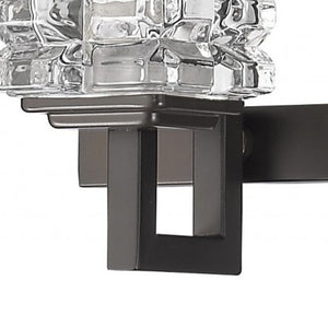 Homeroots Coralie 3-light Oil-rubbed Bronze Sconce With Pressed Crystal Shades   398807
