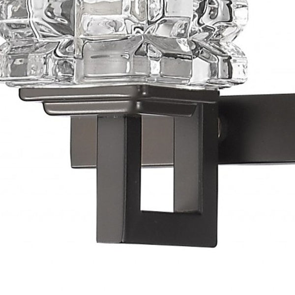 Homeroots Coralie 3-light Oil-rubbed Bronze Sconce With Pressed Crystal Shades   398807