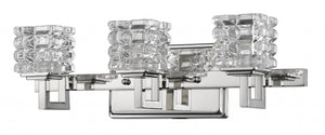 Homeroots Coralie 3-light Polished Nickel Sconce With Pressed Crystal Shades   398808