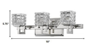Homeroots Coralie 3-light Polished Nickel Sconce With Pressed Crystal Shades   398808