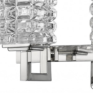 Homeroots Coralie 3-light Polished Nickel Sconce With Pressed Crystal Shades   398808