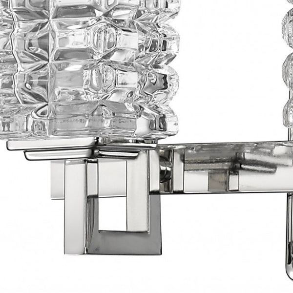 Homeroots Coralie 3-light Polished Nickel Sconce With Pressed Crystal Shades   398808