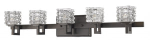 Homeroots Coralie 5-light Oil-rubbed Bronze Sconce With Pressed Crystal Shades   398809