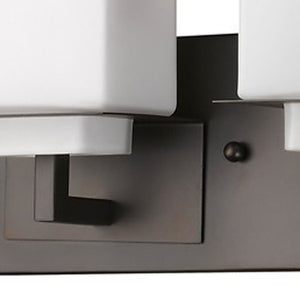 Homeroots Rampart 3-light Oil-rubbed Bronze Vanity Light With Etched Glass Shades   398813