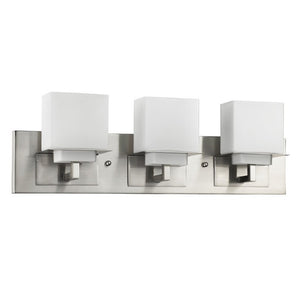 22 Inch Silver Glass Flush Mount Ceiling Light Elegant Three Bulb Modern Fixture