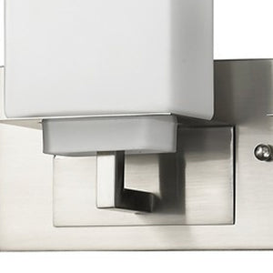 Homeroots Rampart 3-light Satin Nickel Vanity Light With Etched Glass Shades   398814