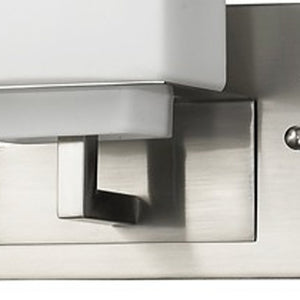 Homeroots Rampart 3-light Satin Nickel Vanity Light With Etched Glass Shades   398814