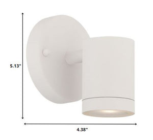 Homeroots White Led One Light Outdoor Can Shape Wall Sconce   398817
