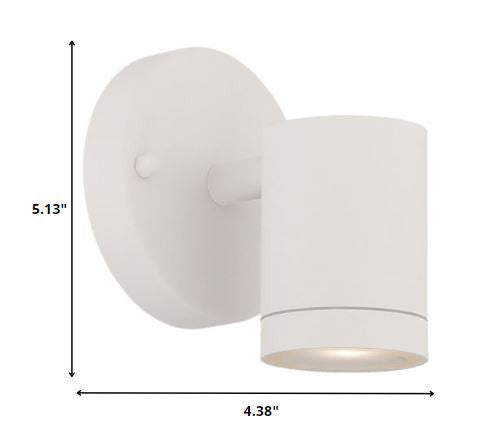 Homeroots White Led One Light Outdoor Can Shape Wall Sconce   398817