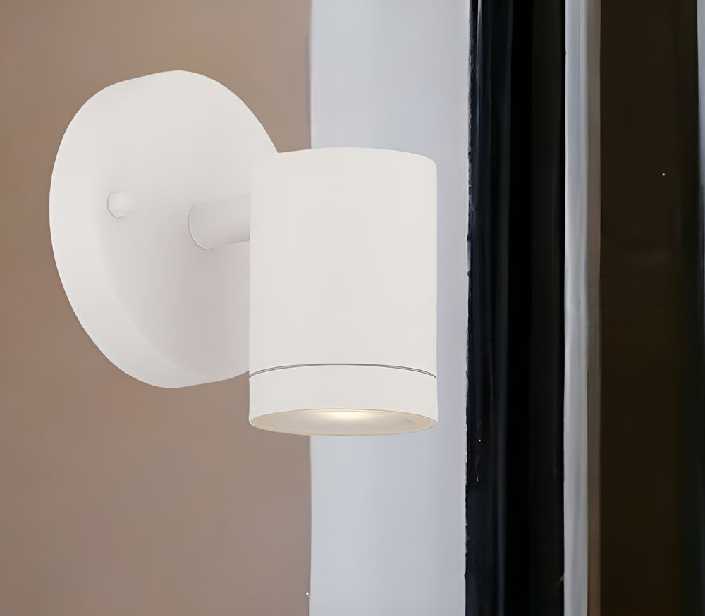Homeroots White Led One Light Outdoor Can Shape Wall Sconce   398817