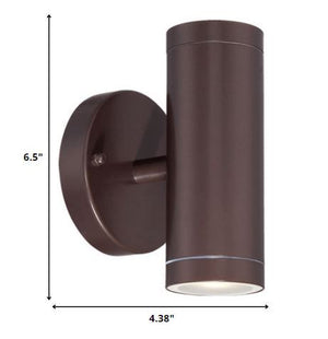 Homeroots Bronze Led Two Light Can Shape Wall Sconce   398818