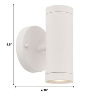 Homeroots White Led Two Light Can Shape Wall Sconce   398819