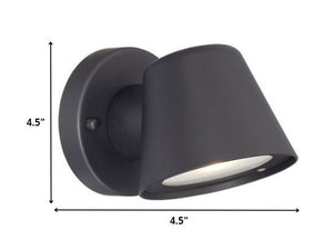 Homeroots Matte Black Led Short Cone Wall Light   398821