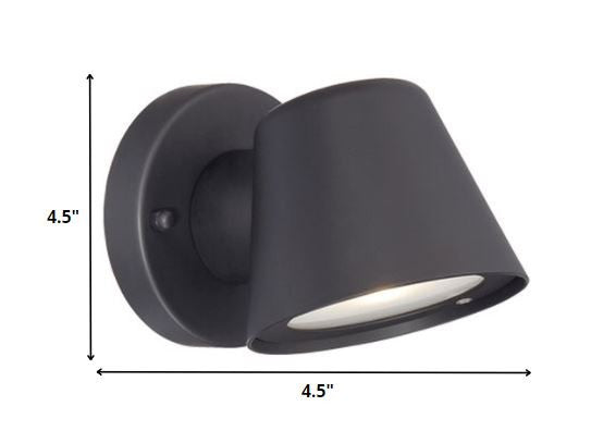 Homeroots Matte Black Led Short Cone Wall Light   398821