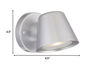 Homeroots Brushed Silver Led Short Cone Wall Light   398822