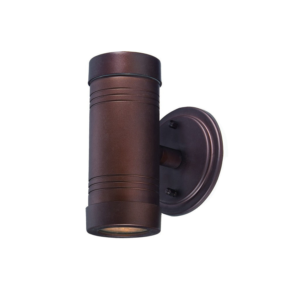 Homeroots Two Light Bronze Cylinder Wall Light  Aluminium  398840