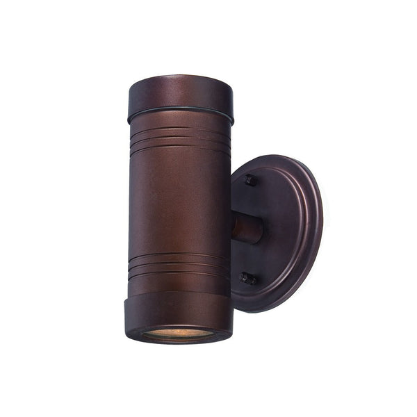 Homeroots Two Light Bronze Cylinder Wall Light  Aluminium  398840